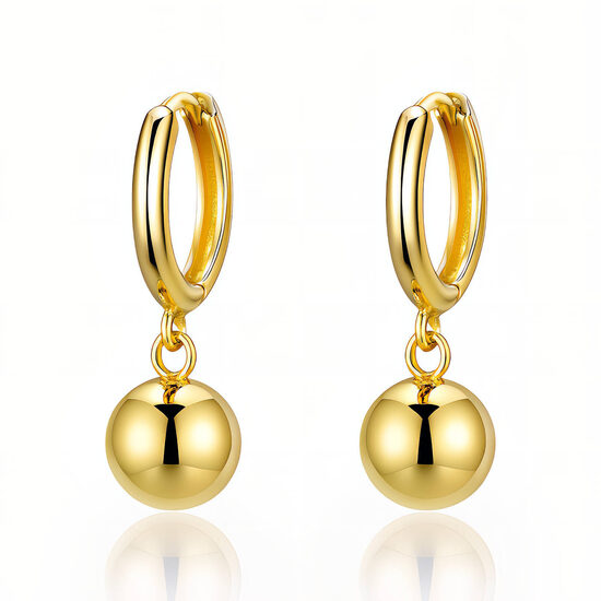 Classic small hoop ball earrings. 18K gold plated