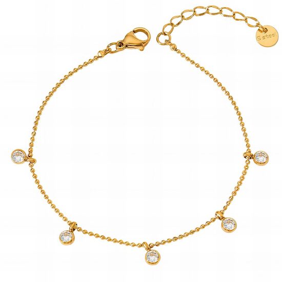 Drop zirconia necklace. 18k gold plated.