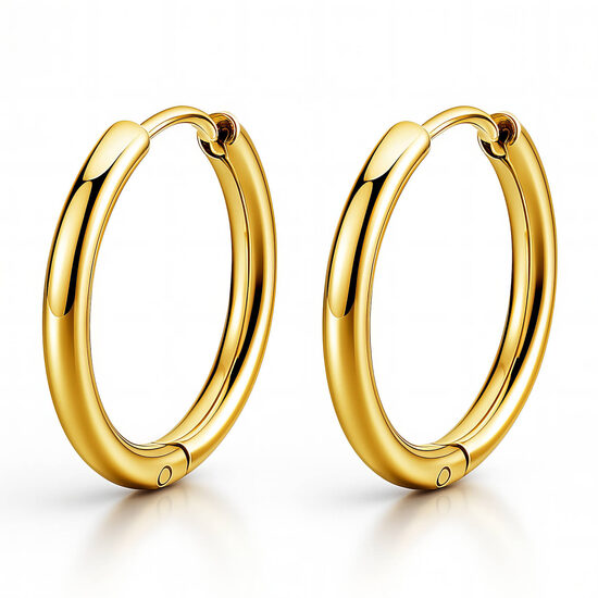 Classic small hoop. Gold plated.
